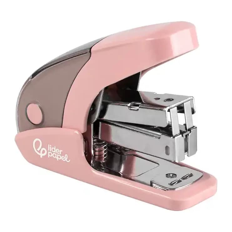 Liderpapel Grapadora liderpapel micro con regalo de caja de 1000 grapas 24/6 26/6 capacidad 20 hojas rosa