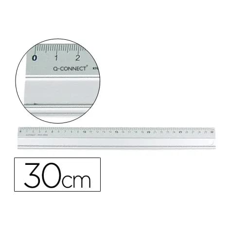 Q-connect Regla q-connect metalica aluminio 30 cm