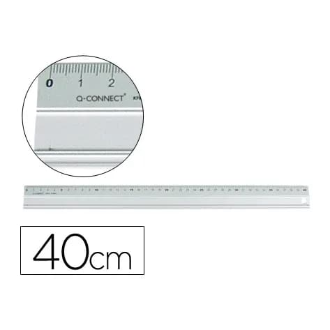 Q-connect Regla q-connect metalica aluminio 40 cm