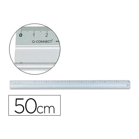 Q-connect Regla q-connect metalica aluminio 50 cm