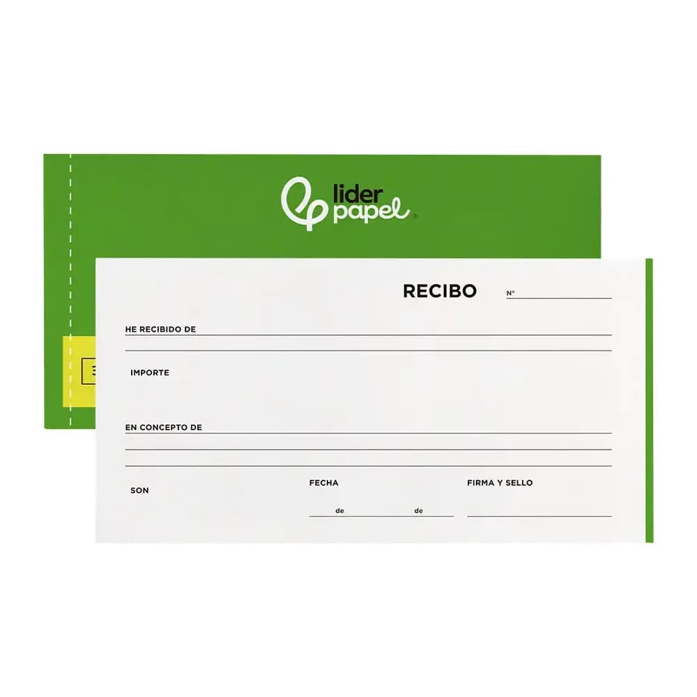 Liderpapel Talonario liderpapel recibos 3/fº apaisado original y 2 copias sin matriz
