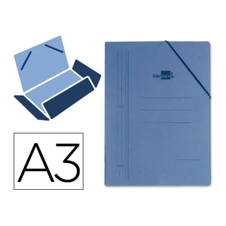 Liderpapel Carpeta liderpapel gomas tres solapas carton prespan a3