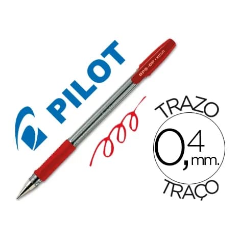 Pilot Boligrafo pilot bps-gp rojo sujecion de caucho tinta base de aceite con capuchon