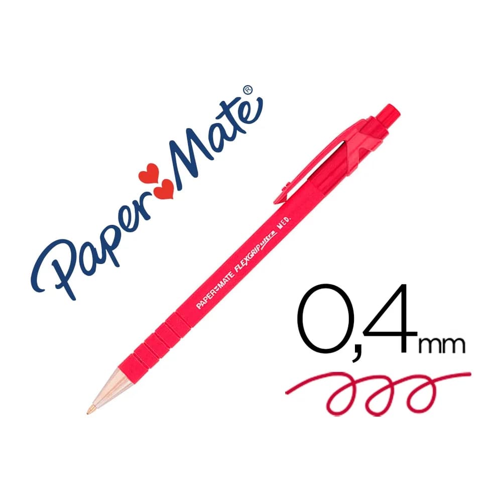 Papermate Boligrafo flexgrip retractil rojo