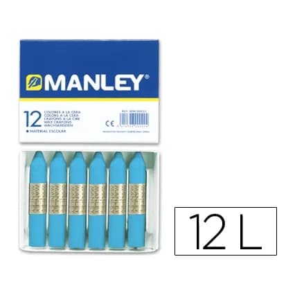 Manley Lapices cera manley unicolor azul celeste n.17 caja de 12 unidades