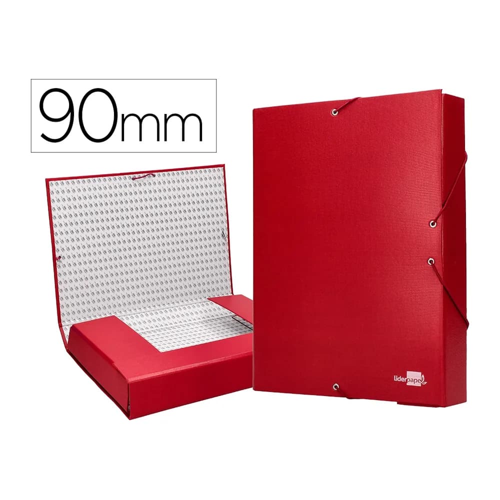 Liderpapel Carpeta proyectos liderpapel folio lomo 90mm carton forrado roja