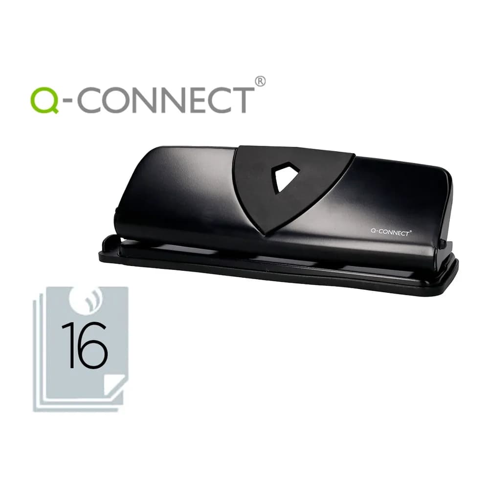 Q-connect Taladrador q-connect kf01238 negro 4 taladros abertura 1,6 mm capacidad 16 hojas