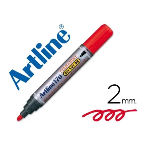 Artline Rotulador artline marcador permanente 170 rojo punta redonda 2 mm antisecado