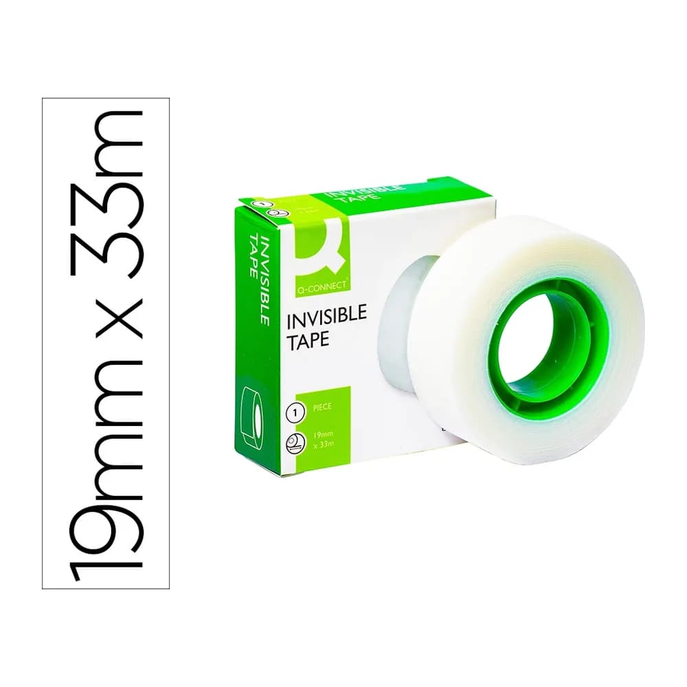 Q-connect Cinta adhesiva q-connect invisible 33 mt x 19 mm