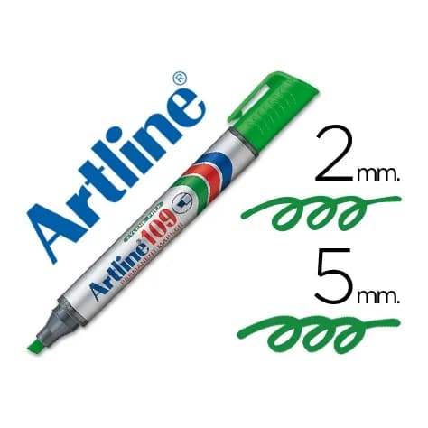 Artline Rotulador artline marcador permanente 109 verde punta biselada