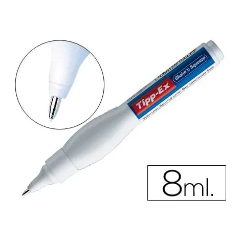 Tipp-ex Corrector tipp-ex lapiz shake'n squeeze con punta metalica 8 ml