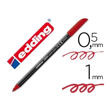Edding Rotulador edding punta fibra 1200 rojo ingles n.28 punta redonda 0.5 mm