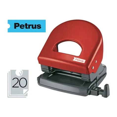 Petrus Taladrador petrus 62 color rojo capacidad 20 hojas
