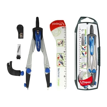 Maped Compas maped 538700 -con adaptador universal estuche de minas y afilaminas