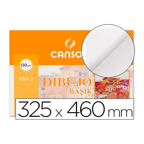 Canson Papel dibujo basik din a3+ 32,5x46 cm sin recuadro minipack de 10 hojas