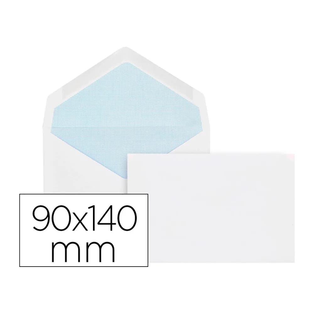 Liderpapel Sobre liderpapel n.1 blanco minimo normalizado 90x140mm engomado solapa de pico caja de 500 unidades
