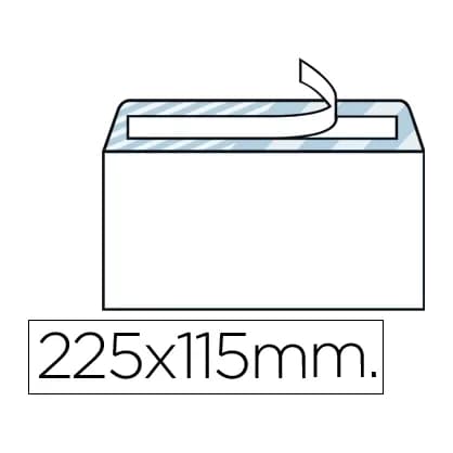 Liderpapel Sobre liderpapel n.5 blanco americano 115x225mm tira de silicona open system caja de 500 unidades