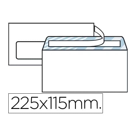 Liderpapel Sobre liderpapel n.6 blanco americano ventana izquierda 115x225 tira silicona open system caja de 500 unidades