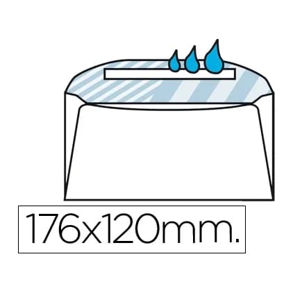 Liderpapel Sobre liderpapel n.7 blanco comercial normalizado 120x176mm engomado caja de 500 unidades