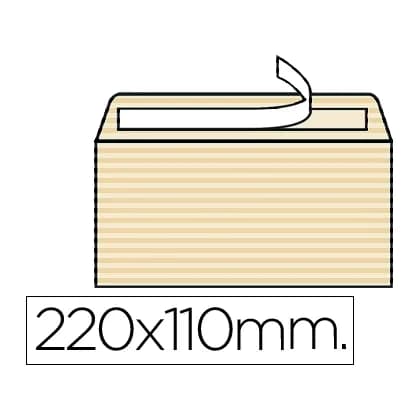 Liderpapel Sobre liderpapel verjurado ahuesado 120 gr tira silicona 110x220mm caja de 250 unidades