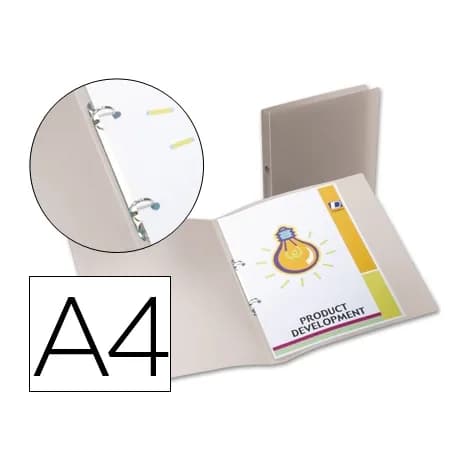 Liderpapel Carpeta liderpapel 2 anillas redondas mini 15 mm 49074 polipropileno din a4 transparente