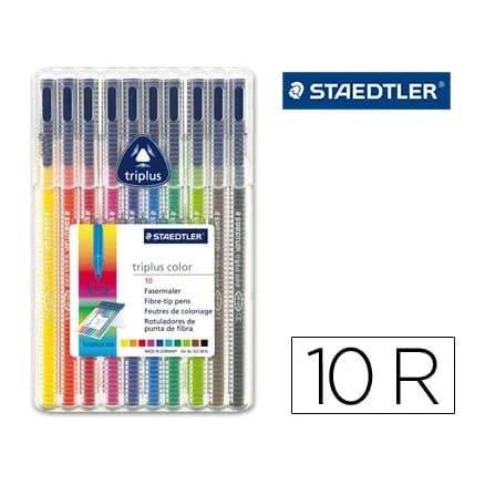 Staedtler Rotulador staedtler triplus color 323 estuche de 10 unidades colores surtidos