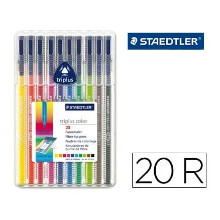 Staedtler Rotulador staedtler triplus color 323 estuche de 20 unidades colores surtidos (14+6 gratis)