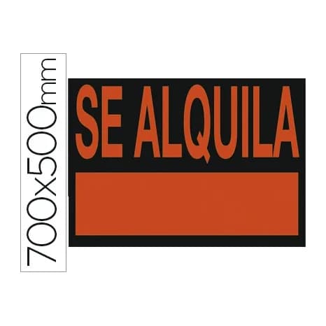 Archivo 2000 Cartel plastico archivo 2000 \"se alquila\" rojo fluorescente 700x500 mm