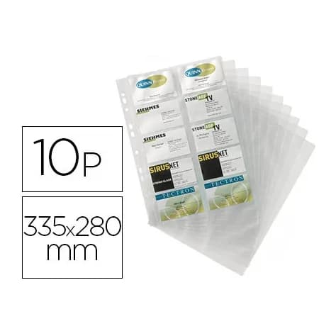 Durable Recambio fundas duraclip para tarjetero 2384 bolsa de 10 hojas capacidad 20 tarjetas por hoja