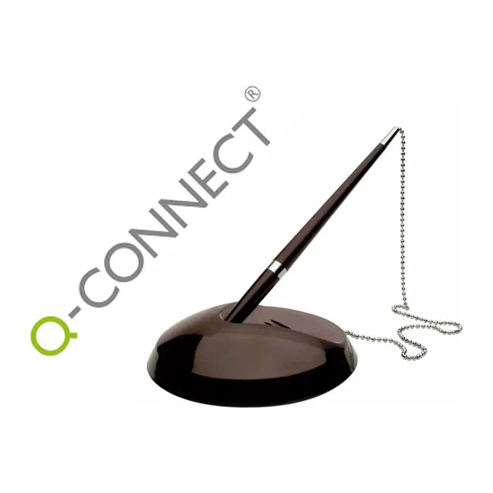 Q-connect Boligrafo extensible q-connect con cadena metalica y soporte adhesivo