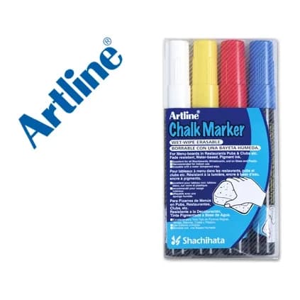 Artline Rotulador artline pizarra verde negra epw-4-st bolsa de 4 unidades colores surtidos