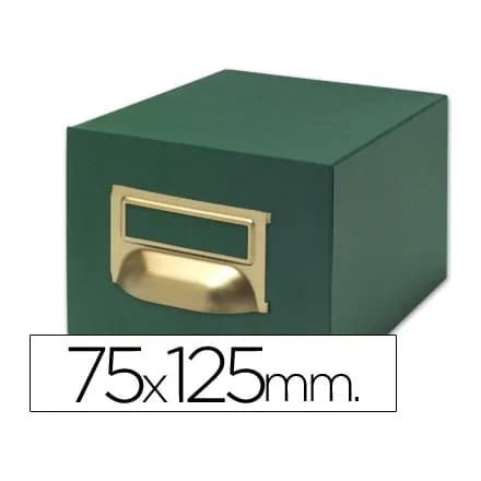 Liderpapel Fichero fichas tela verde 500 fichas n.2 tamaño 75x125 mm