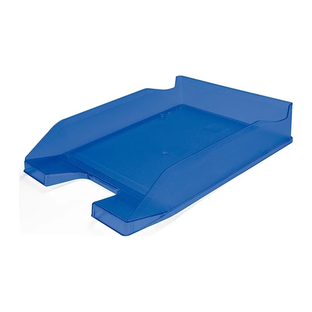 Q-connect Bandeja sobremesa plastico q-connect azul transparente 240x70x340 mm