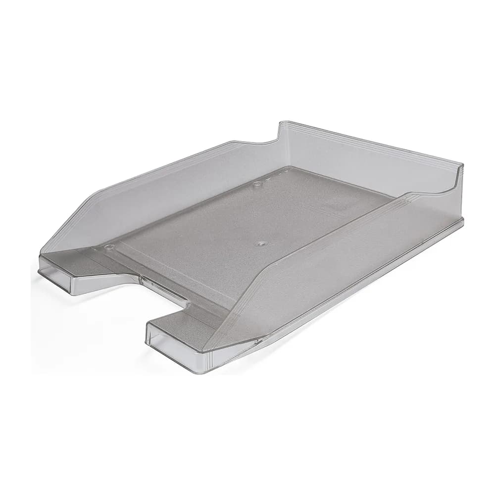Q-connect Bandeja sobremesa plastico q-connect gris oscuro transparente 240x70x340 mm