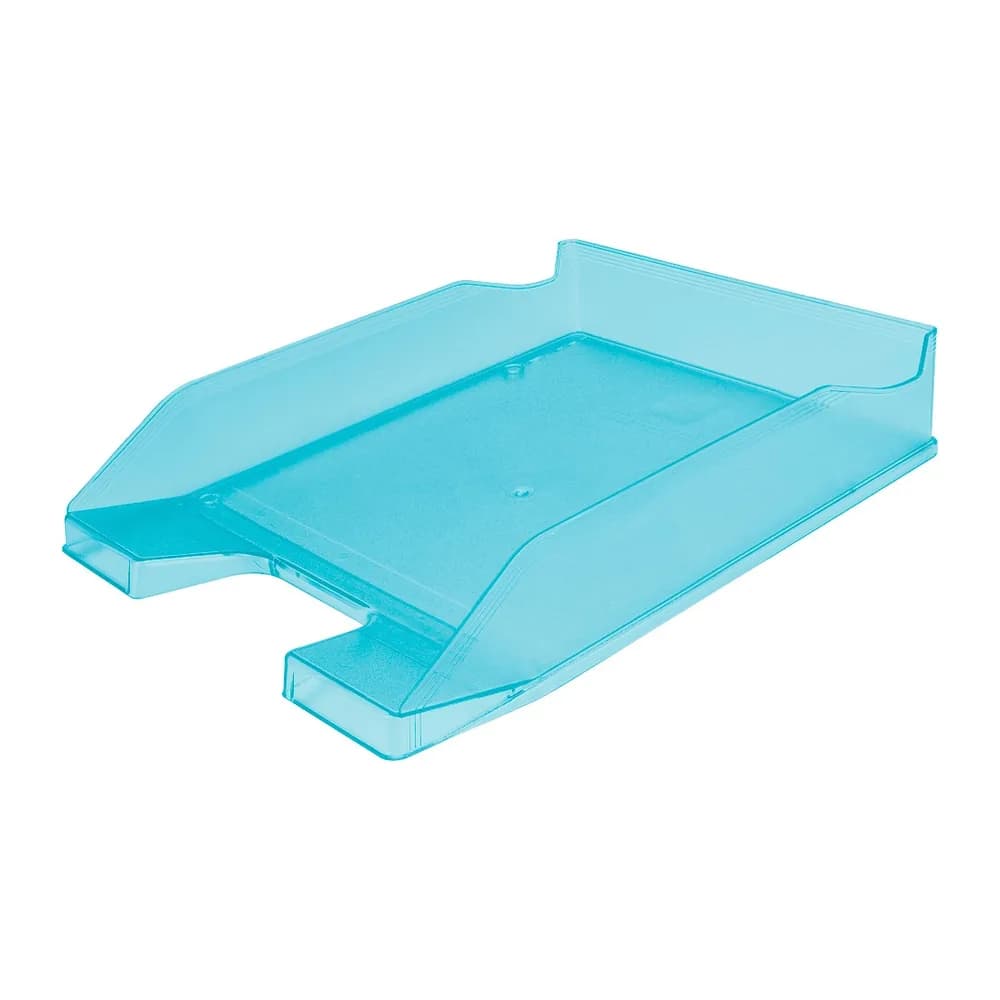 Q-connect Bandeja sobremesa plastico q-connect turquesa transparente 240x70x340 mm