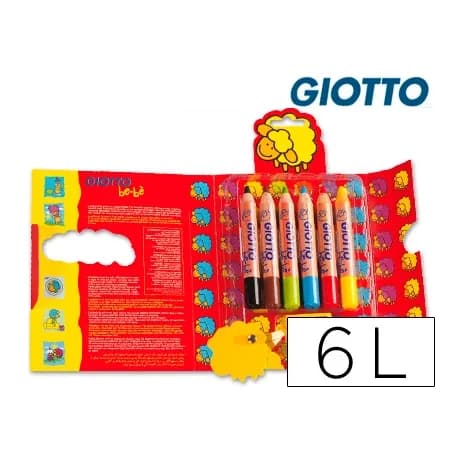 Giotto Lapices de colores giotto super bebe caja de 6 lapices colores surtidos + sacapuntas