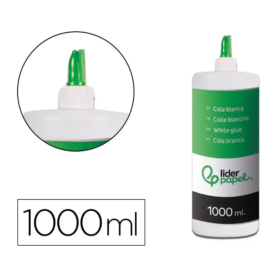 Liderpapel Pegamento cola blanca lavable liderpapel bote de 1000 ml