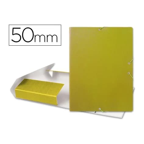 Liderpapel Carpeta proyectos liderpapel folio lomo 50mm carton gofrado amarilla