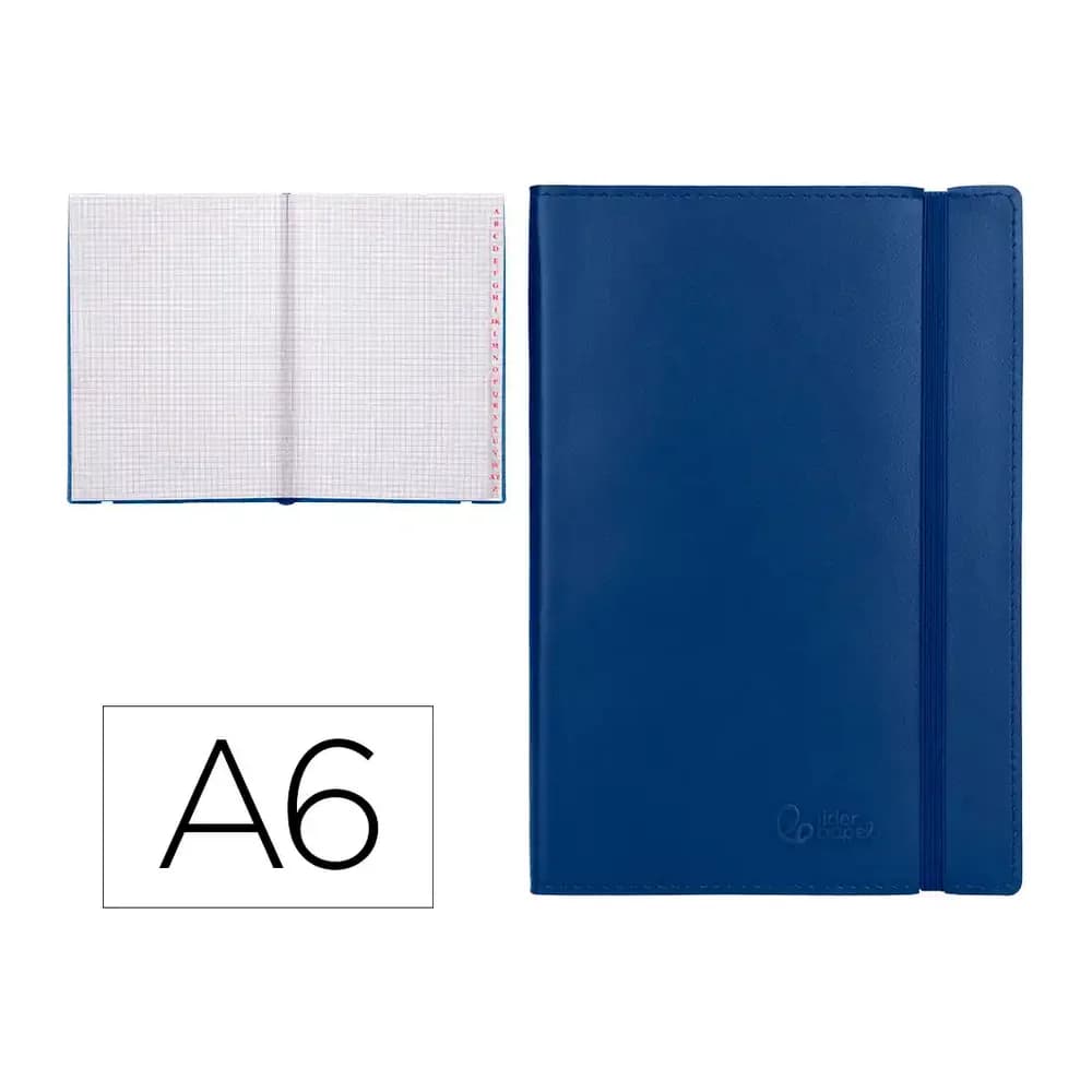 Liderpapel Libreta indice liderpapel similpiel a6 120 hojas 70gr color azul