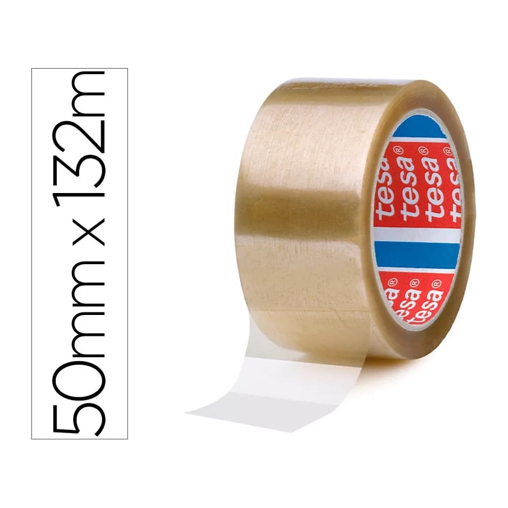 Tesa Cinta adhesiva tesa pp transparente 132 mt x 50 mm para embalaje