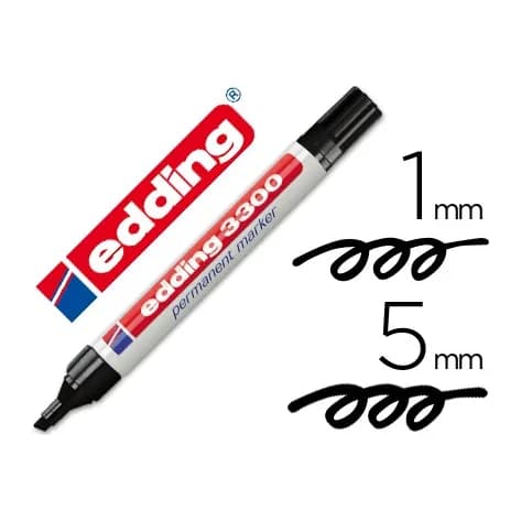 Edding Rotulador edding marcador 3300 n.1 negro punta biselada recargable