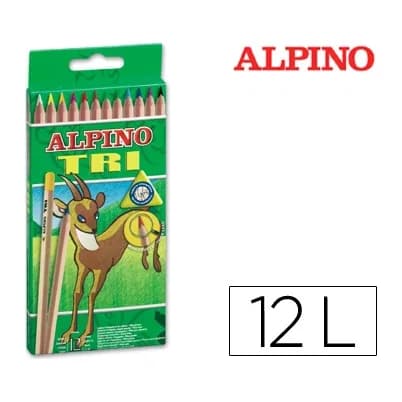 Alpino Lapices de colores alpino tri estuche de 12 colores surtidos