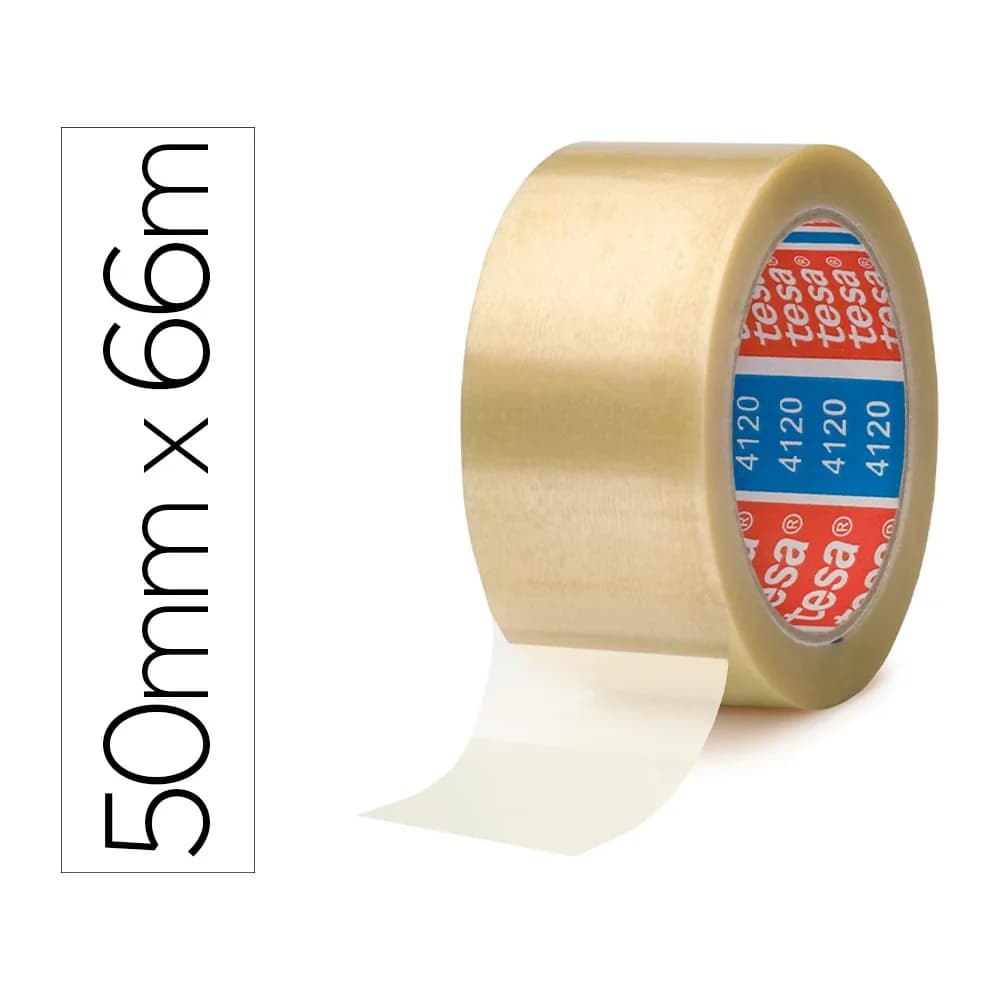 Tesa Cinta adhesiva tesa pvc transparente 66 mt x 50 mm para embalaje