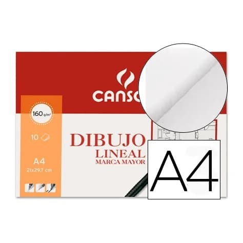 Canson Papel dibujo marca mayor 160gr din a4 minipack de 10 hojas