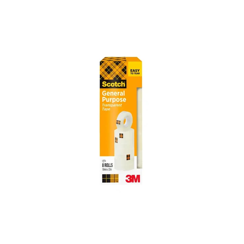 Scotch Cinta adhesiva scotch acordeon 33 mt x 19 mm pack de 8 unidades