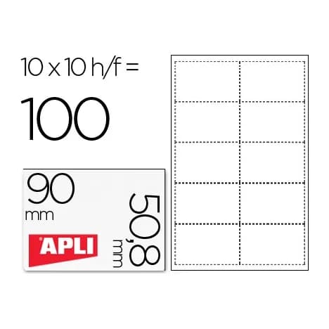 Apli Tarjeta de visita apli microperforada 200gr acabado mate 90x50,8mm impresora ink-jet y laser