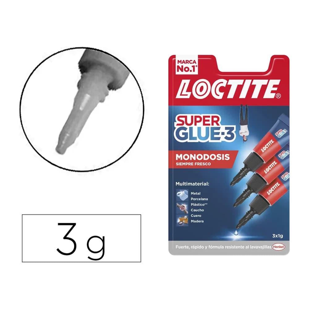 Loctite Pegamento loctite super glue 3 1 gr blister mono dosis