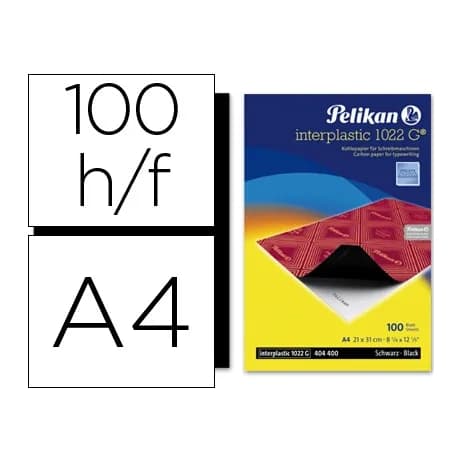 Pelikan Papel carbon pelikan negro interplastic din a4 caja de 100 hojas