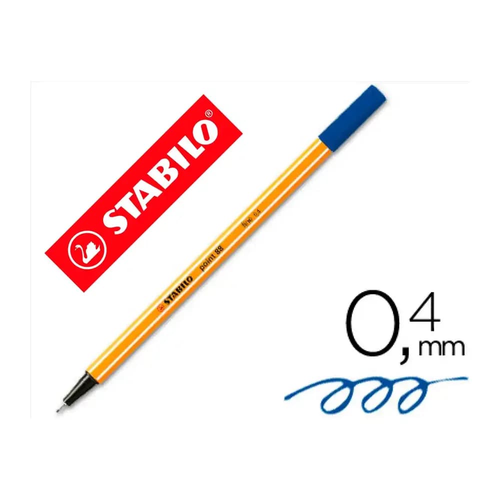Stabilo Rotulador stabilo punta de fib ra point 88 azul noche punta fina 0,4mm