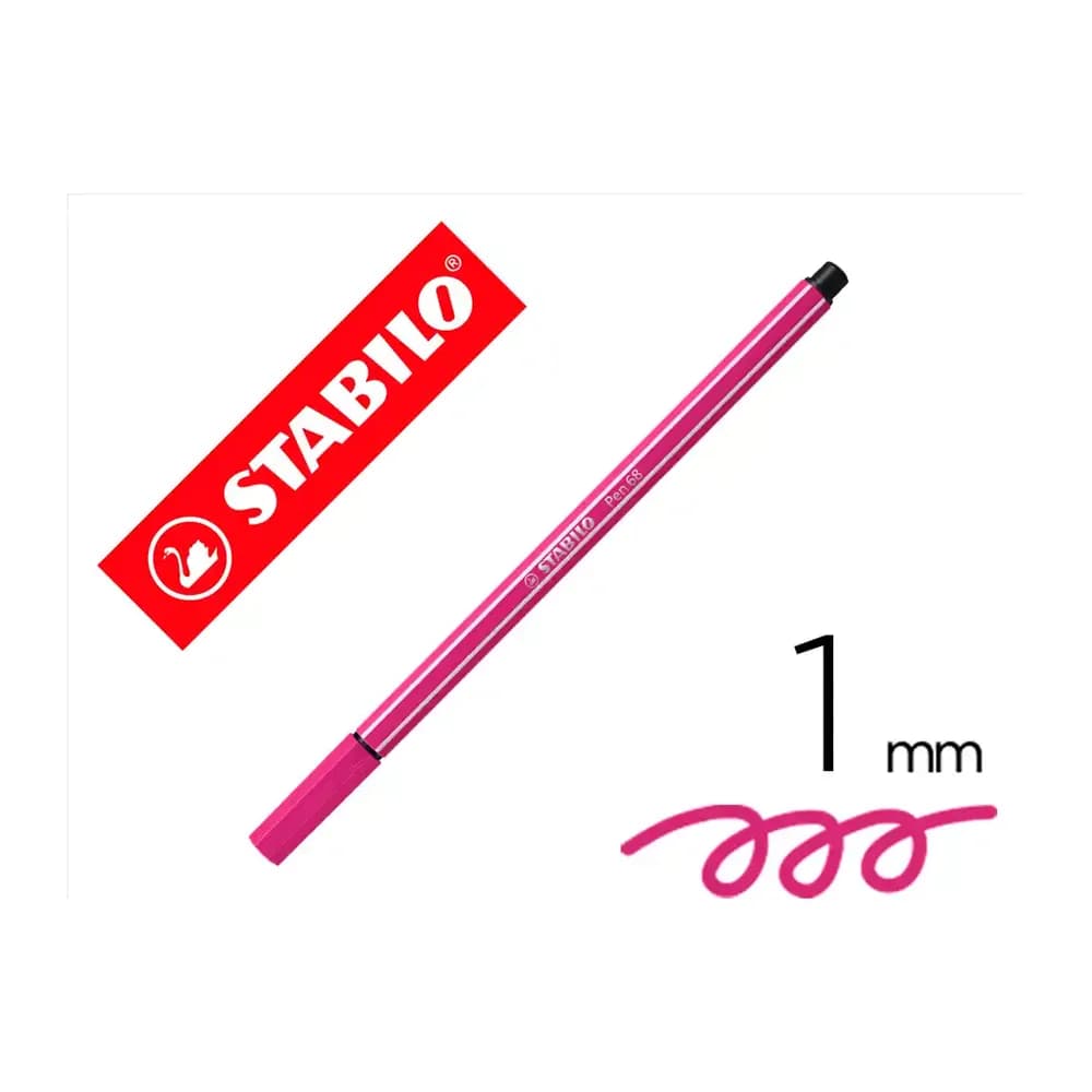 Stabilo Rotulador stabilo acuarelable pen 68 rosa punta gruesa 1mm